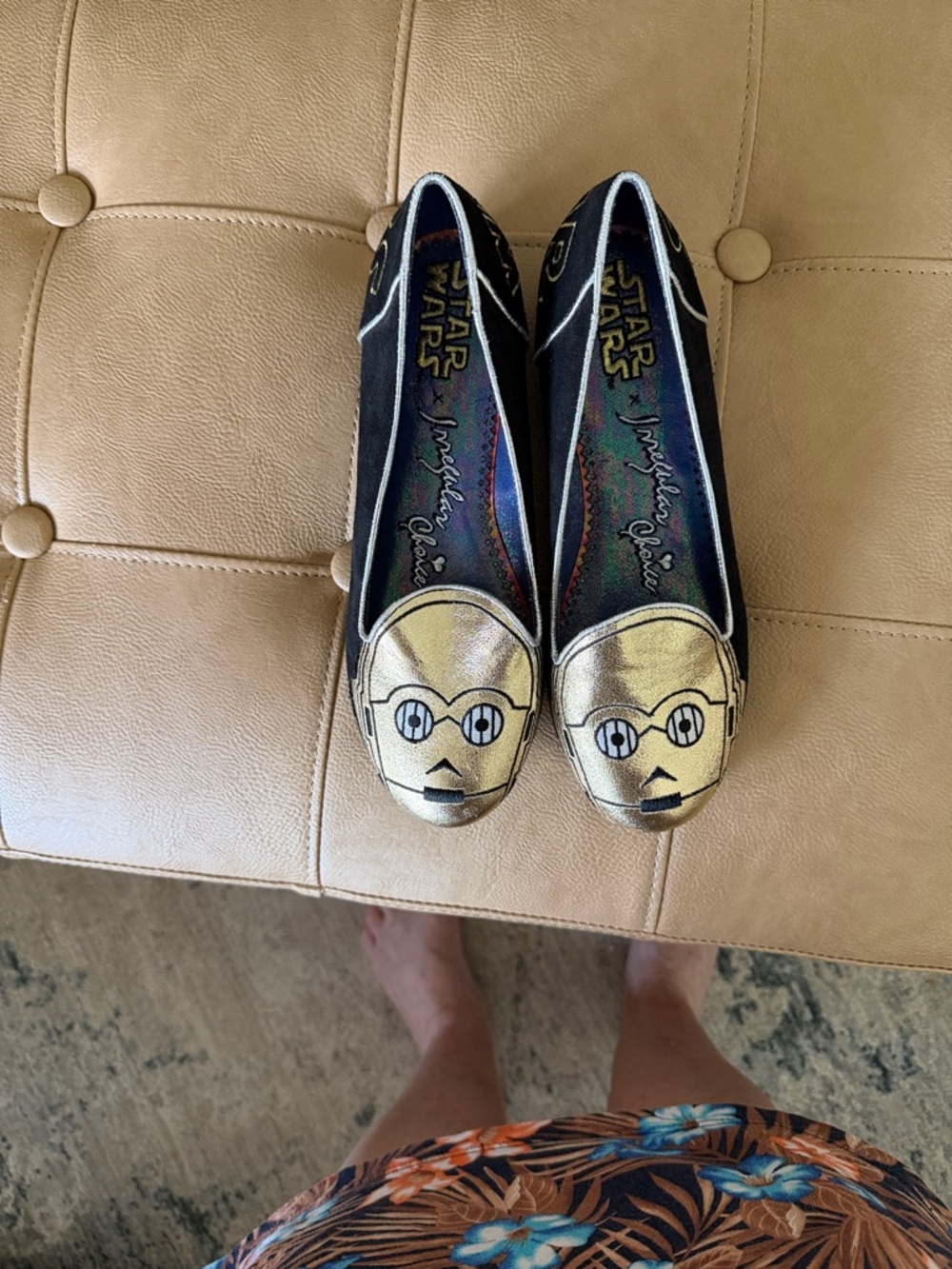 Irregular Choice Gold and Black C-3PO Flat Loafers